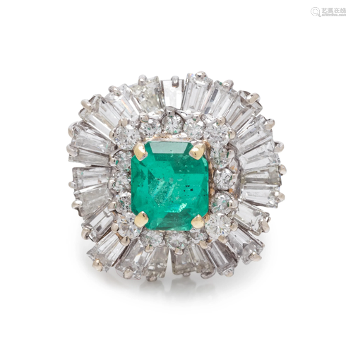 EMERALD AND DIAMOND RING