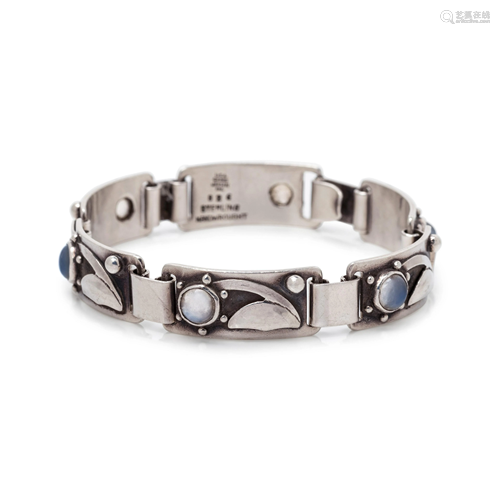 GEORG JENSEN, STERLING SILVER AND MOONSTONE BRACELET