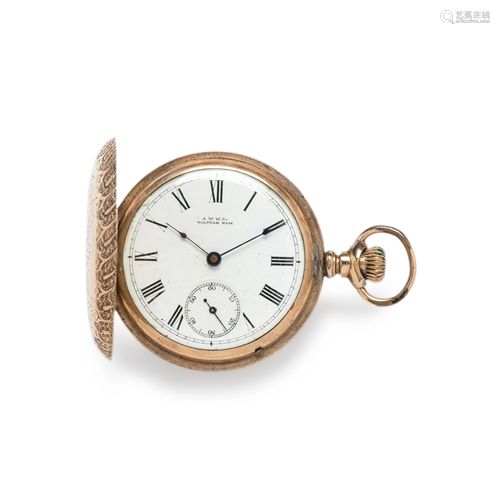 WALTHAM, GOLD-FILLED HUNTER CASE POCKET WATCH