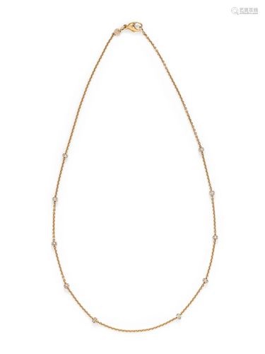 AARON BASHA, YELLOW GOLD AND DIAMOND NECKLACE