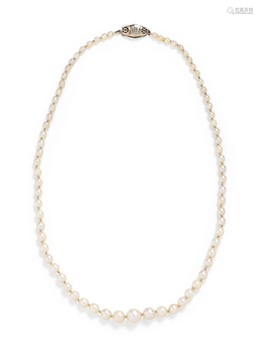 FRENCH, CULTURED PEARL NECKLACE