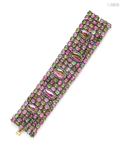 TOURMALINE AND DIAMOND BRACELET