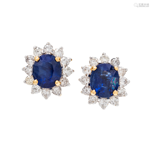 SAPPHIRE AND DIAMOND EARRINGS