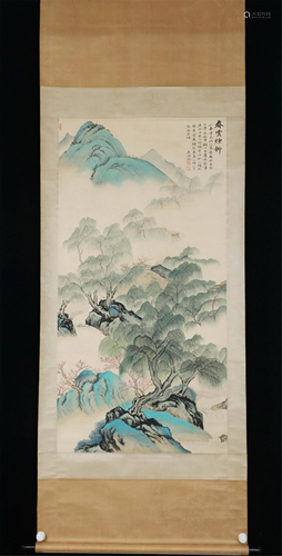 A CHINESE PAINTING DEPICTING SPRING WILLOW TREES