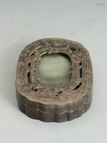 A CARVED SONGHUA STYLE INK-STONE