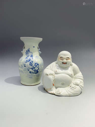 清豆青和合二仙瓶粉彩弥勒佛像（1644-1912）