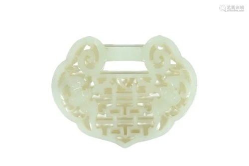 A CHINESE WHITE JADE PLAQUE