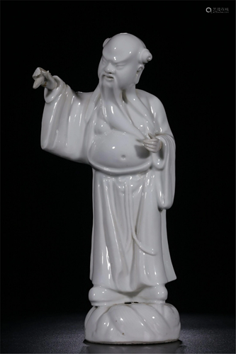 A BLANE-DE-CHINE FIGURINE OF TAOIST IMMORTAL