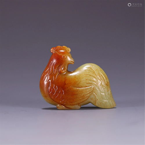 A JADE CARVING OF ROOSTER