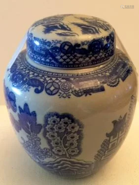 Chinese Blue White Mini General Jar Decor,