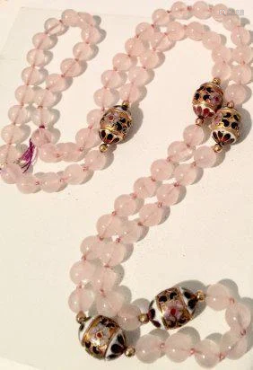 Rose Quartz Necklace, Estate Jewelry