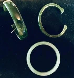 Three Jade Bangles, Estate Jewelry