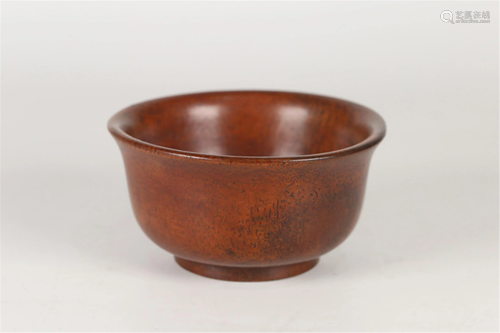 A CARVED BAMBOO BOWL