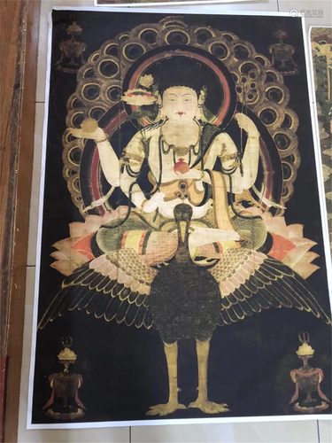 A JAPANESE MONASTERY THANGKA OF BUDDHA