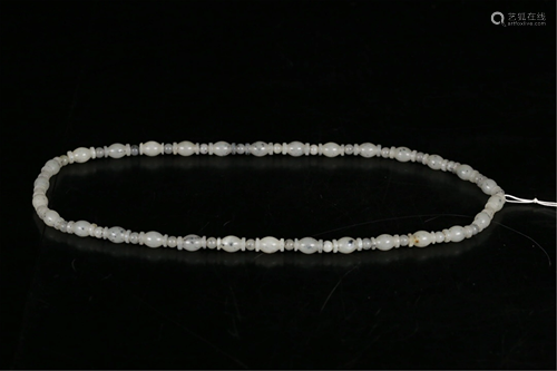 A STRING OF JADE NECKLACE DECORATION