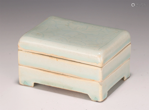 A GROUP OF HUTIAN TYPE GLAZE PORCELAIN SEALS AND BOX