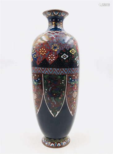 A JAPANESE CLOISONNE DRAGON PHOENIX VASE