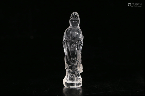 A CARVED CRYSTAL AVALOKITESVARA