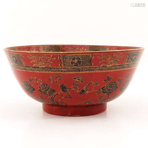 An Orange and Gold Decor Bowl