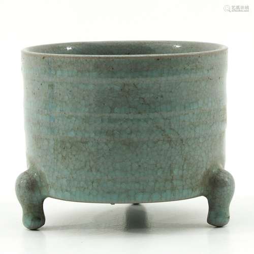 A celadon tripod censer