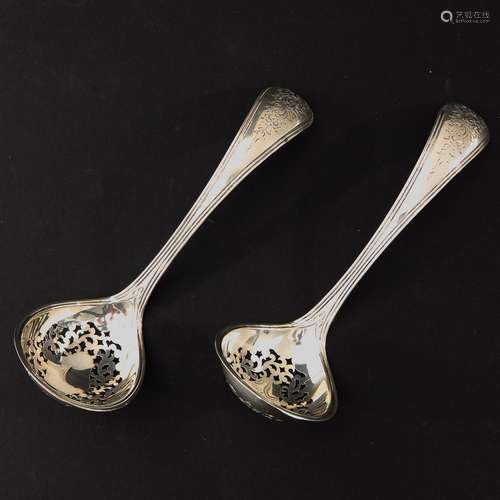 A Pair of 19th Century Dutch Silver Castors