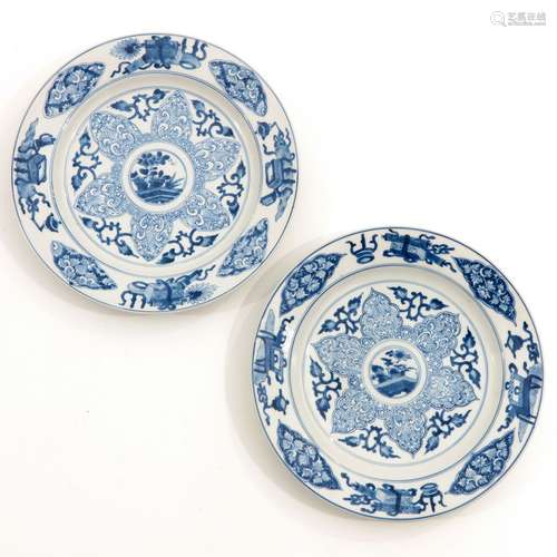 A Lot of 2 Blue and White Plates