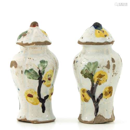 A Pair of 18th Century Delft Miniatures