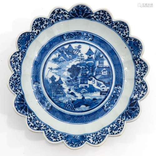 A Blue and White Serving Dish