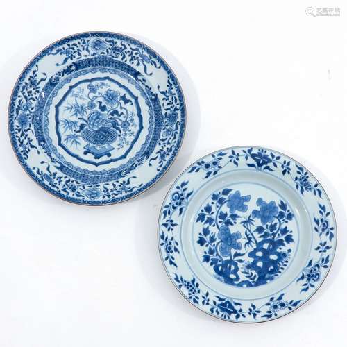 A Lot of 2 Blue and White Plates