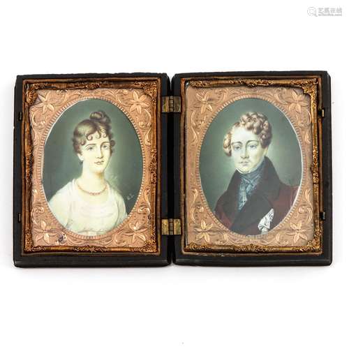 A Lot of 2 19th Century Miniature Portraits