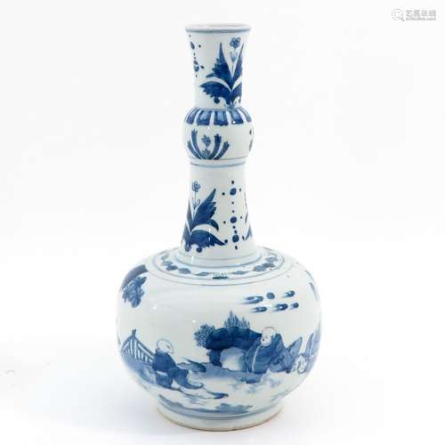 A Blue and White Garlic Mouth Vase