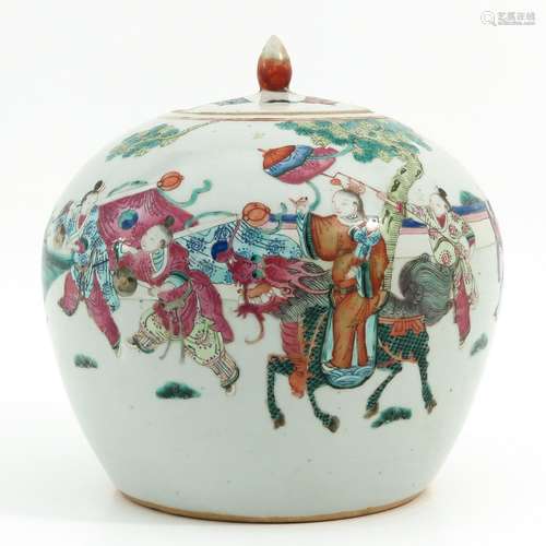 A Famille Rose Ginger Jar