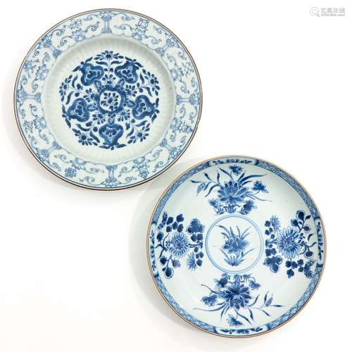 A Lot of 2 Blue and White Plates