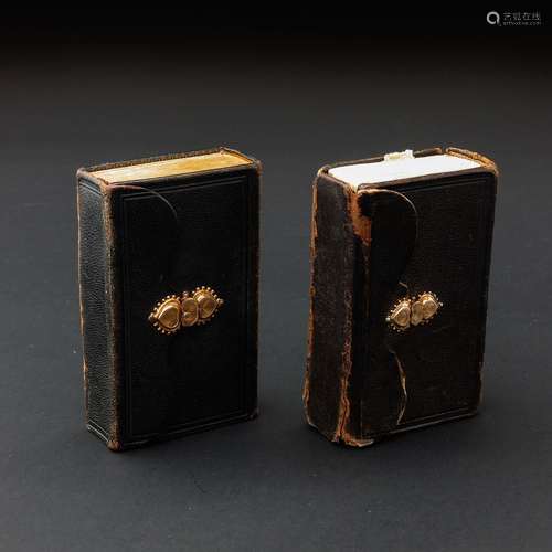 A Collection of 2 Bibles with Gold Clasps