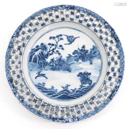 A Blue and White Dish