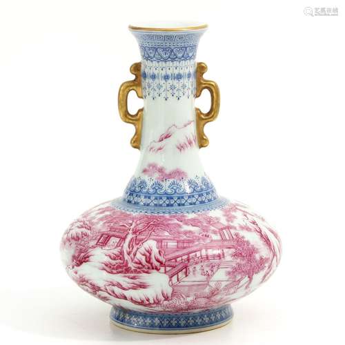 A PInk and Blue Decor Vase