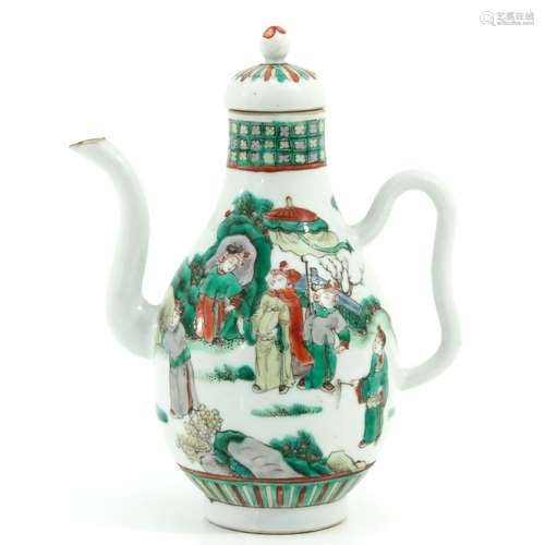 A Famille Verte Pitcher