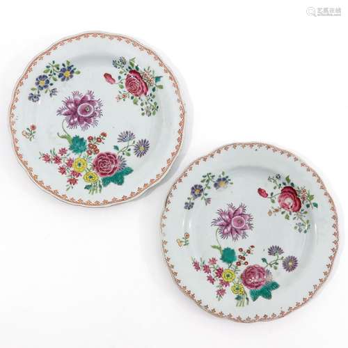 A Pair of Famille Rose Plates