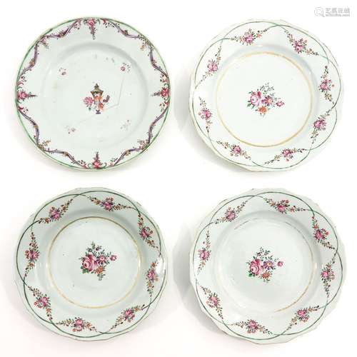 A Lot of 4 Famille Rose Plates