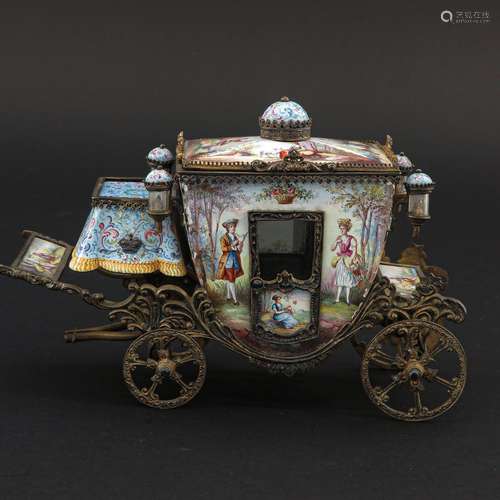 A 19th Century Silver Miniature Carriage