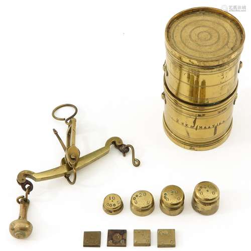 An 18th Century Yellow Copper Travel Scale