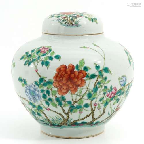 A Famille Rose Ginger Jar