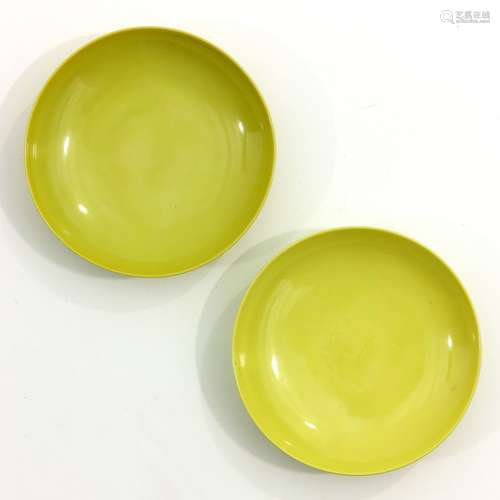 A Pair of Monochrome Yellow Plates