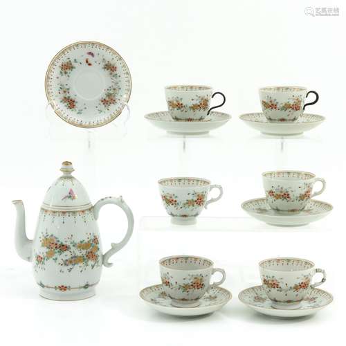 A 19th Century French Hand Painted Tea Service