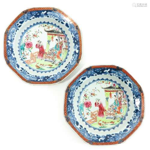 A Pair of Famille Rose Plates