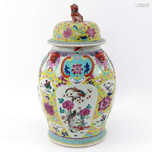 A Large Famille Rose Jar with Cover