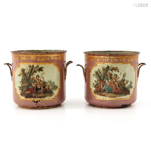 A Pair of 19th Century Cache Pots