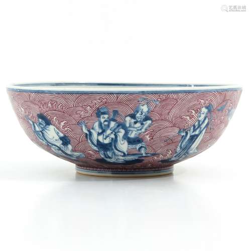 An Iron Red and Blue Immortals Bowl