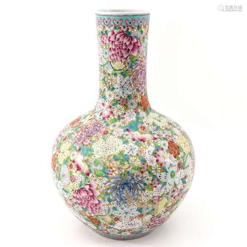 A Large Mille Fleur Bottle Vase