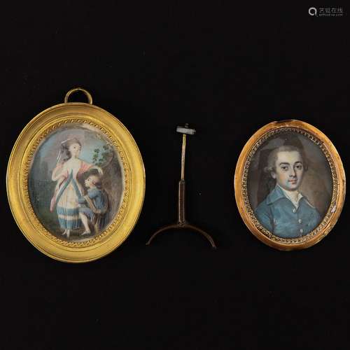 A Lot of 2 18th - 19th Century Miniatures